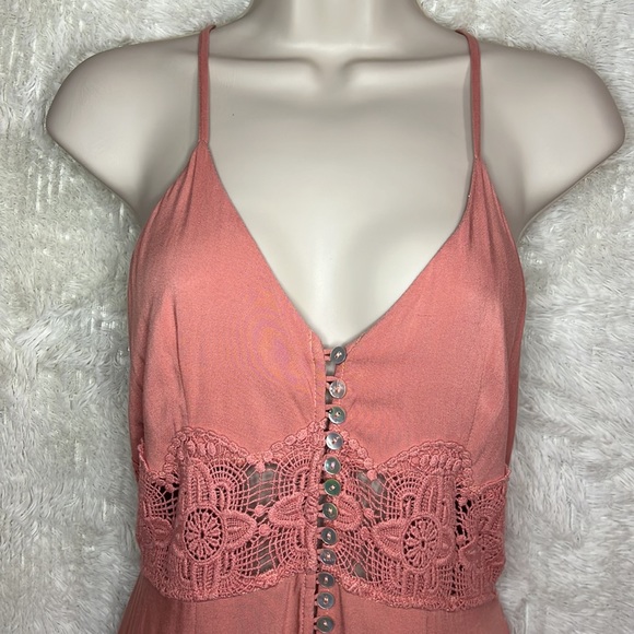 Coral pink halter maxi sundress, size Small by Daytrip - Picture 3 of 11